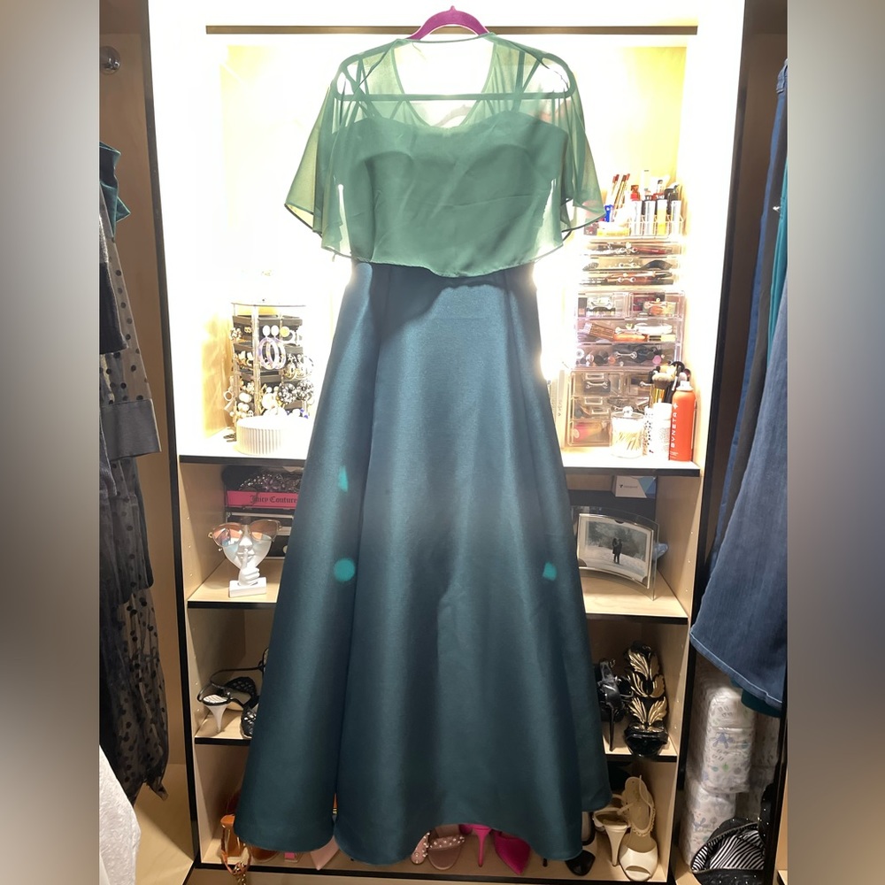 Royal emerald dress with cover up